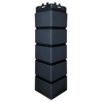Угол наружный Grand Line Клинкерный кирпич Design Графит со швом RAL 9005 390х120х120 мм
