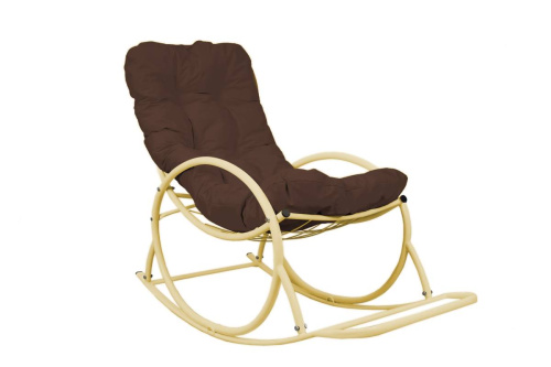 Кресло-качалка Овал бежевое, коричневая подушка - купить в интернет-магазине Diopt.ru