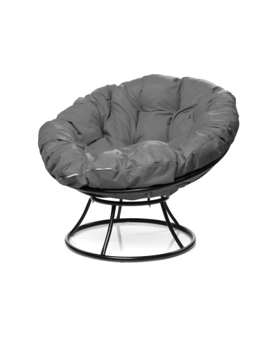 Кресло ПАПАСАН без ротанга чёрное, серая подушка - купить в интернет-магазине Diopt.ru Кресло ПАПАСАН без ротанга чёрное, серая подушка - купить в интернет-магазине Diopt.ru