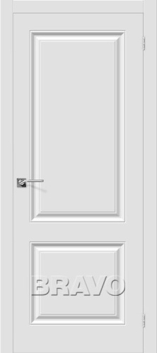 Межкомнатная дверь с ПВХ-пленкой Скинни-12 Белая - купить в интернет-магазине Diopt.ru
