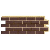 Фасадная панель Grand Line Состаренный кирпич Design Plus Каштан с песочным швом 995х390 мм