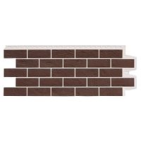 Фасадная панель Grand Line Состаренный кирпич Design Plus Каштан с белым швом 995х390 мм