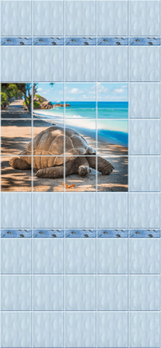 Стеновые ПВХ панели фотопечать Мореман черепаха 4 узор - купить в интернет-магазине Diopt.ru