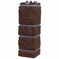 Угол наружный Grand Line Камелот Design Шоколадный со швом RAL 7004 392х153х153 мм