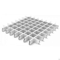 Потолок 75х75 Белый матовый, решетка