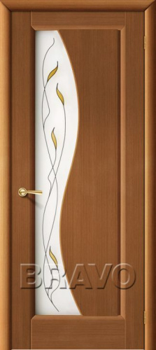 Межкомнатная шпонированная дверь Руссо ПО орех - купить в интернет-магазине Diopt.ru