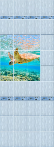Стеновые ПВХ панели фотопечать Мореман черепаха 1 узор - купить в интернет-магазине Diopt.ru