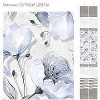 Стеновая панель ПВХ Кронапласт Unique Милана голубые цветы 2700х250 мм