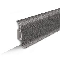 Плинтус напольный с центральной планкой 55мм 2,2м "Идеал Классик", 187 Алюминий темный