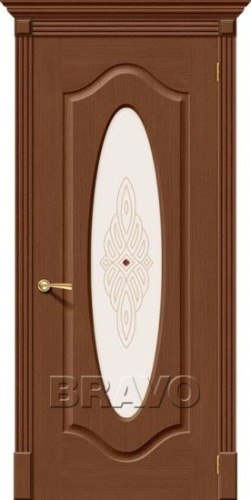 Межкомнатная шпонированная дверь Аура ПО орех - купить в интернет-магазине Diopt.ru