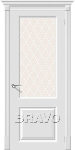 Межкомнатная окрашенная дверь Скинни-13 Whitey - купить в интернет-магазине Diopt.ru