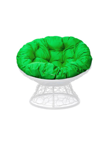 Кресло ПАПАСАН с ротангом белое, зелёная подушка - купить в интернет-магазине Diopt.ru