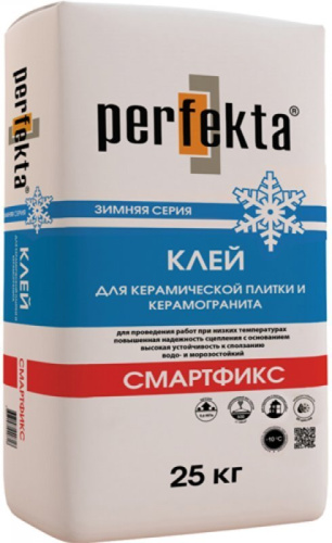 Клей для керамической плитки и керамогранита Perfekta "Смартфикс" Зимняя серия