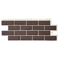 Фасадная панель Grand Line Колотый камень Design Plus Каштан с белым швом 992х392 мм