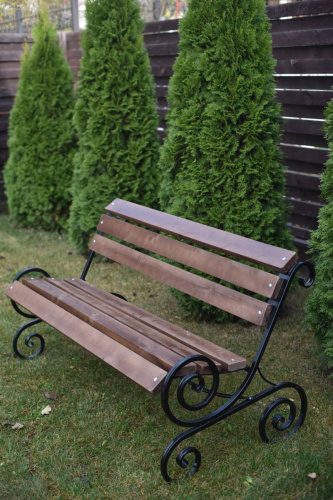 Скамья "Завиток" 2 метра, пропитка масляным антисептиком - купить в интернет-магазине Diopt.ru