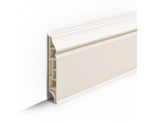 Плинтус напольный фигурный 80мм 2,2м "Идеал Дюра", 037 Молочно-белый