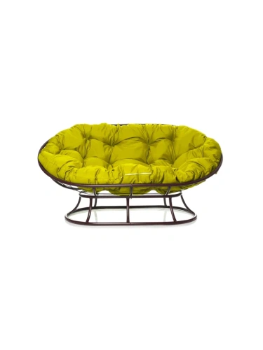 Диван МАМАСАН без ротанга коричневое, желтая  подушка - купить в интернет-магазине Diopt.ru