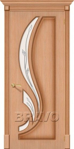 Межкомнатная шпонированная дверь Стандарт Лилия ПО дуб файн-лайн - купить в интернет-магазине Diopt.ru