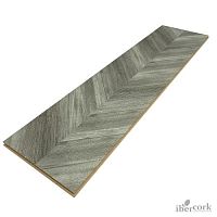 Пробковый паркет с цифровой HD-печатью IberCork Шеврон Грис