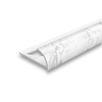 Раскладка наружная для плитки 8мм 2,5м "Идеал", Мрамор белый