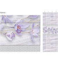 Стеновая панель ПВХ Кронапласт Unique Крокус с глиттером серебро 2700х250 мм