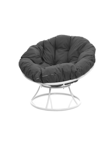 Кресло ПАПАСАН без ротанга белое, серая подушка - купить в интернет-магазине Diopt.ru Кресло ПАПАСАН без ротанга белое, серая подушка - купить в интернет-магазине Diopt.ru