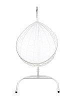 Подвесное кресло КАПЛЯ с ротангом белое (БЕЗ ПОДУШКИ)