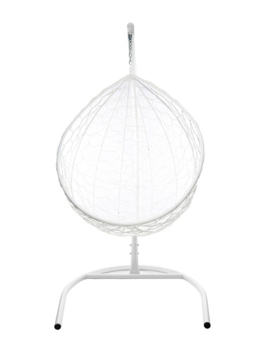 Подвесное кресло КАПЛЯ с ротангом белое (БЕЗ ПОДУШКИ) - купить в интернет-магазине Diopt.ru