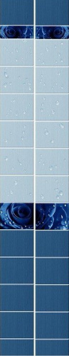 Стеновая панель ПВХ Кронапласт Unique Капли росы синий 2700х250 мм - купить в интернет-магазине Diopt.ru