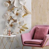 Стеновая панель ПВХ Кронапласт Unique Фарфоровые цветы  2700х250 мм