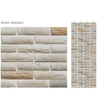 Стеновая панель ПВХ Кронапласт Unique Кирпич бежевый 2700х250 мм