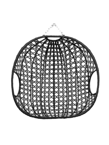 Подвесное кресло ДЛЯ ДВОИХ ЛЮКС, с ротангом, чёрный (БЕЗ СТОЙКИ, БЕЗ ПОДУШКИ) - купить в интернет-магазине Diopt.ru