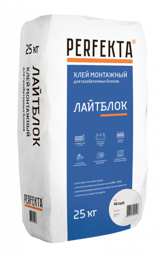 Клей монтажный Лайтблок белый, 25 кг - купить в интернет-магазине Diopt.ru