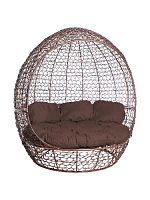 Диван Комфорт Купол с ротангом, коричневый, коричневая подушка
