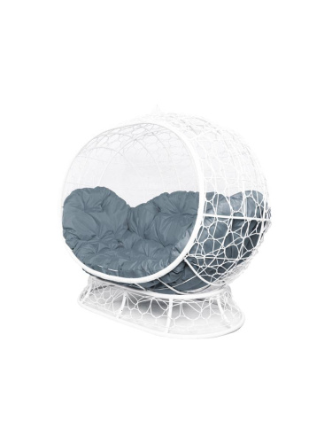 Диван УЛЕЙ на ножках с ротангом белый, серая подушка - купить в интернет-магазине Diopt.ru Диван УЛЕЙ на ножках с ротангом белый, серая подушка - купить в интернет-магазине Diopt.ru