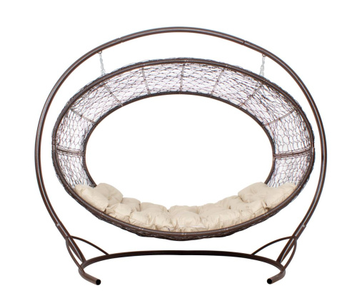 Подвесное кресло Диоген коричневое, бежевая подушка - купить в интернет-магазине Diopt.ru