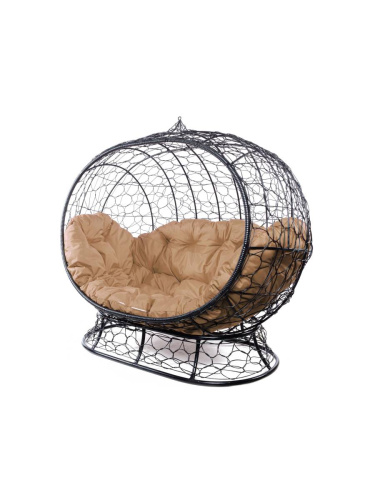 Диван УЛЕЙ на ножках с ротангом чёрный, бежевая подушка - купить в интернет-магазине Diopt.ru Диван УЛЕЙ на ножках с ротангом чёрный, бежевая подушка - купить в интернет-магазине Diopt.ru