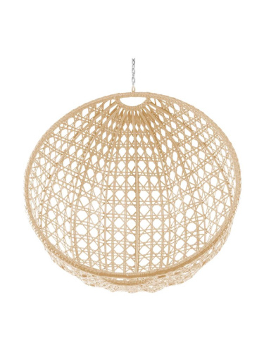 Подвесное кресло КРУГ ЛЮКС с ротангом, бежевое (БЕЗ СТОЙКИ, БЕЗ ПОДУШКИ) - купить в интернет-магазине Diopt.ru