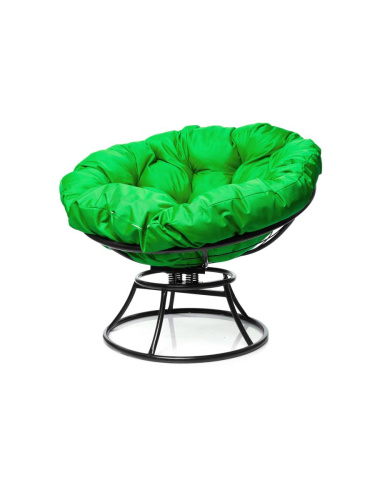 Кресло ПАПАСАН пружинка без ротанга чёрное, зелёная подушка - купить в интернет-магазине Diopt.ru