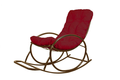 Кресло-качалка Овал коричневое, бордовая подушка - купить в интернет-магазине Diopt.ru Кресло-качалка Овал коричневое, бордовая подушка - купить в интернет-магазине Diopt.ru
