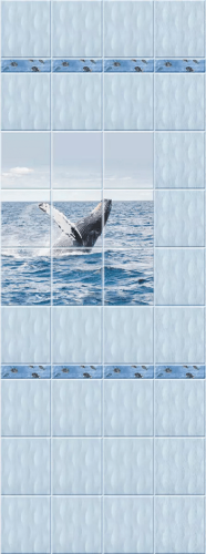 Стеновые ПВХ панели фотопечать Мореман кит узор - купить в интернет-магазине Diopt.ru