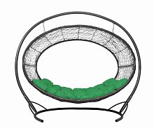 Подвесное кресло Диоген чёрное, зелёная подушка