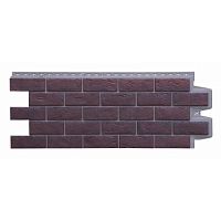Фасадная панель Grand Line Состаренный кирпич Design Plus Кофе с темно-бежевым швом 995х390 мм