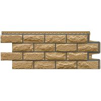 Фасадная панель Grand Line Колотый камень Design Песочный со швом RAL 7006 992х392 мм