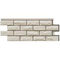 Фасадная панель Grand Line Колотый камень Design Молочный со швом RAL 7006 992х392 мм
