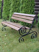 Скамья "Завиток" 1,5 метра, пропитка масляным антисептиком