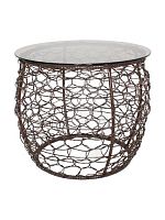 Стол журнальный Бочонок 60 см, коричневый