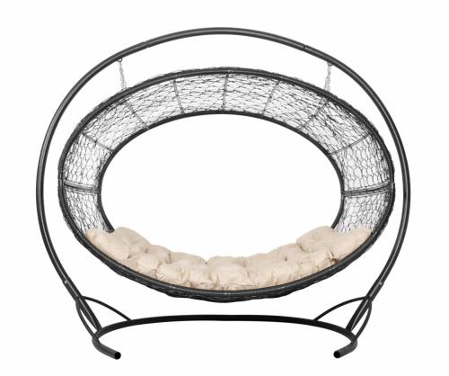 Подвесное кресло Диоген чёрное, бежевая подушка - купить в интернет-магазине Diopt.ru Подвесное кресло Диоген чёрное, бежевая подушка - купить в интернет-магазине Diopt.ru