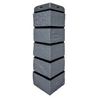 Угол наружный Grand Line Состаренный кирпич Design Графит со швом RAL 9005 390х120х120 мм