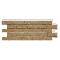 Фасадная панель Grand Line Состаренный кирпич Design Plus Солома с белым швом 995х390 мм